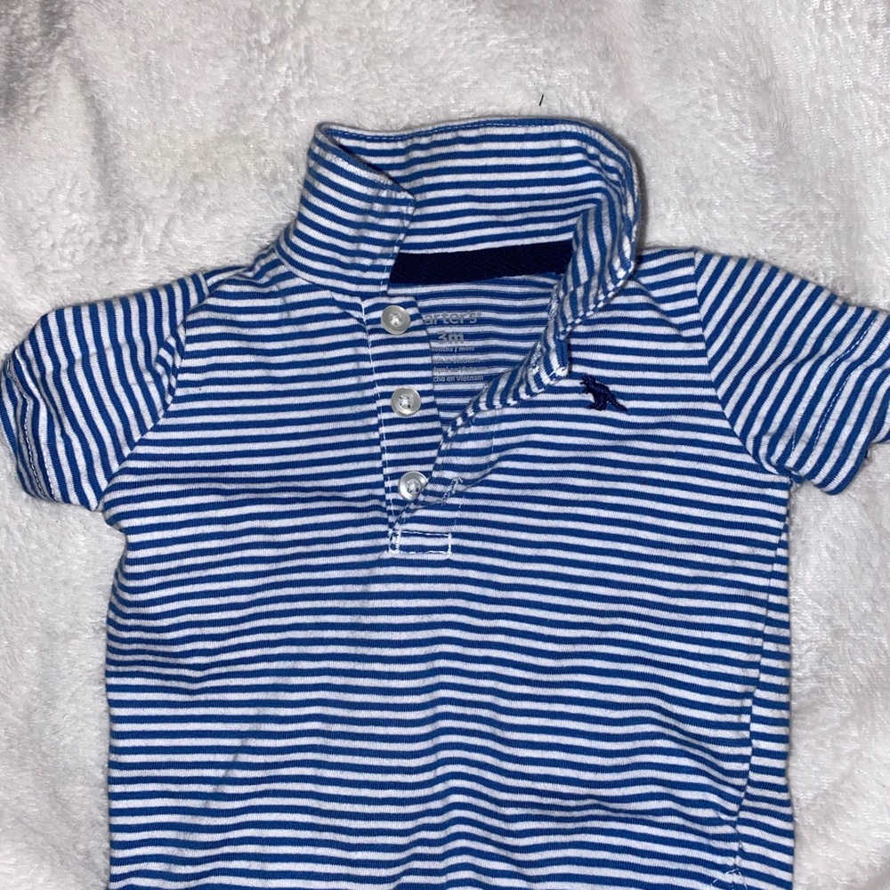 Blue & white striped baby boy t shirt